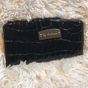 Y2k Liz Claiborne Black Snake Emboss Print Wallet